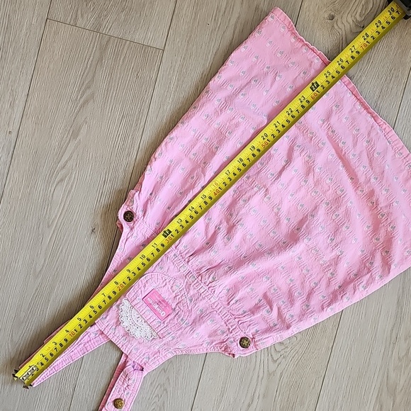 Vintage OshKosh Pink Tab Pink Floral Overall Dress / Dressall, Size 6X - Picture 6 of 14